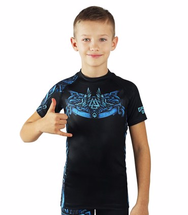 Groundgame rashguard KIDS vikings short sleeve- black